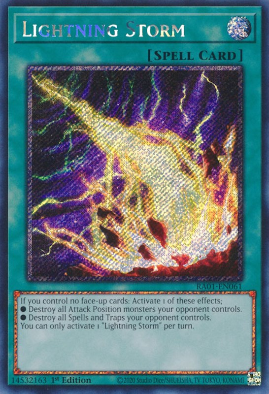 Lightning Storm [RA01-EN061] Platinum Secret Rare | Gamers Paradise