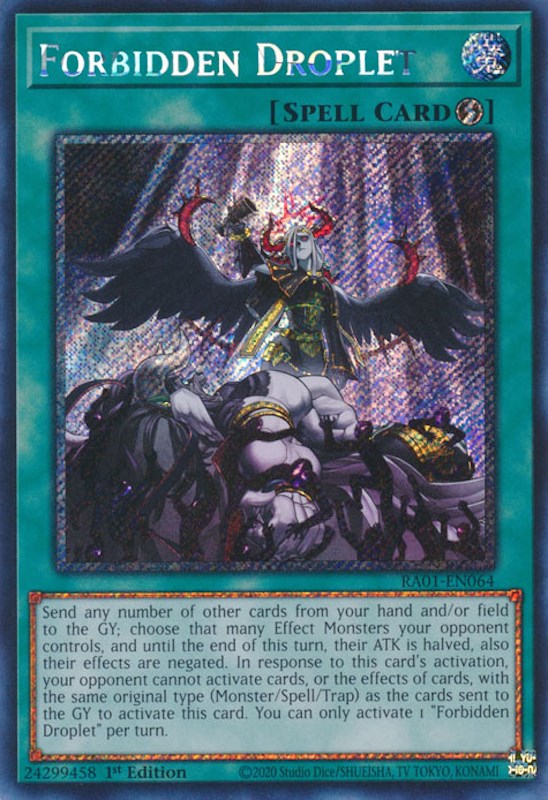 Forbidden Droplet [RA01-EN064] Platinum Secret Rare | Gamers Paradise