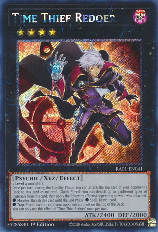 Time Thief Redoer [RA01-EN041] Platinum Secret Rare | Gamers Paradise