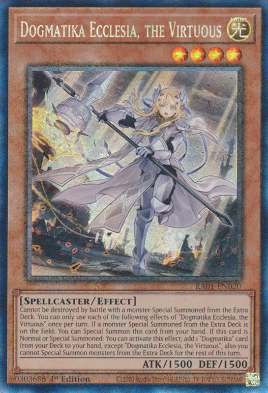 Dogmatika Ecclesia, the Virtuous [RA01-EN020] Prismatic Collector's Rare | Gamers Paradise