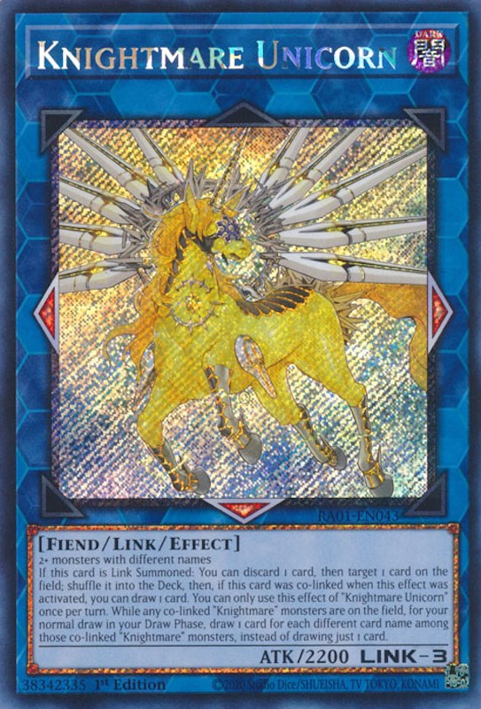 Knightmare Unicorn [RA01-EN043] Platinum Secret Rare | Gamers Paradise