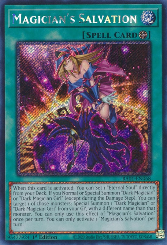 Magician's Salvation [RA01-EN068] Platinum Secret Rare | Gamers Paradise