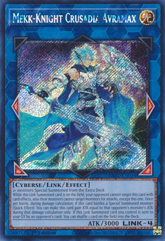 Mekk-Knight Crusadia Avramax [RA01-EN044] Platinum Secret Rare | Gamers Paradise