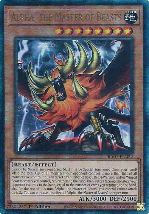 Alpha, the Master of Beasts [RA01-EN022] Prismatic Ultimate Rare | Gamers Paradise