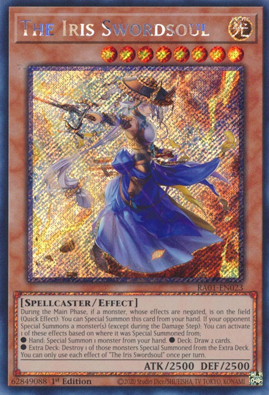 The Iris Swordsoul [RA01-EN023] Platinum Secret Rare | Gamers Paradise