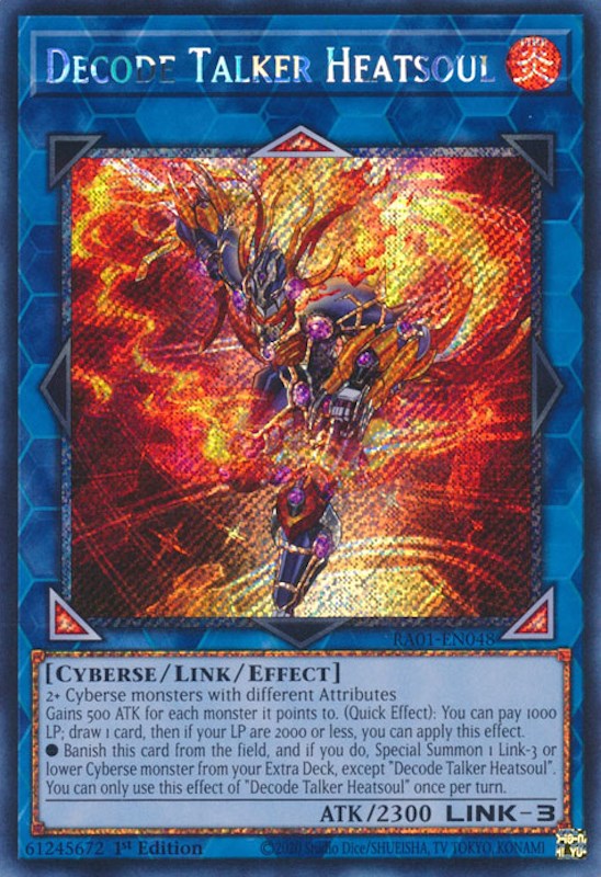 Decode Talker Heatsoul [RA01-EN048] Platinum Secret Rare | Gamers Paradise