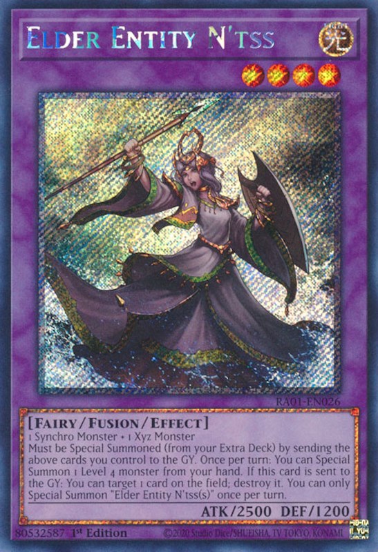 Elder Entity N'tss [RA01-EN026] Platinum Secret Rare | Gamers Paradise