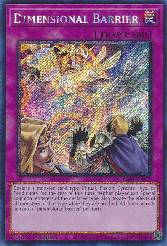 Dimensional Barrier [RA01-EN072] Platinum Secret Rare | Gamers Paradise