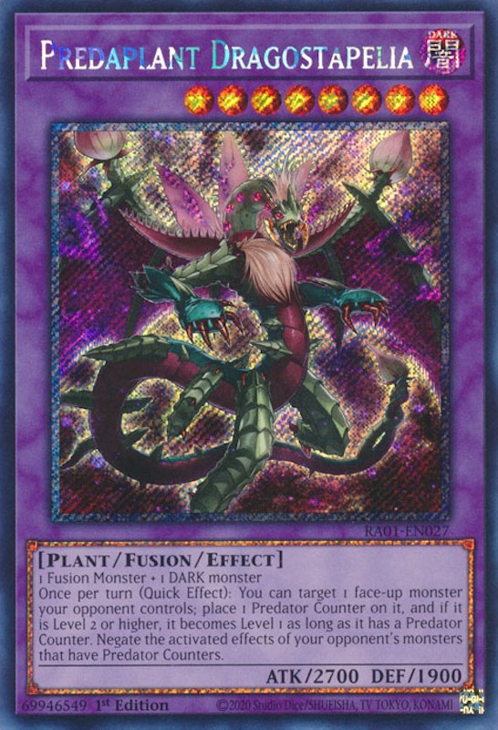 Predaplant Dragostapelia [RA01-EN027] Platinum Secret Rare | Gamers Paradise