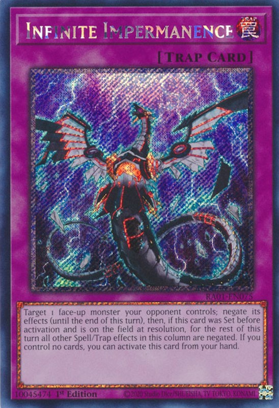 Infinite Impermanence [RA01-EN075] Platinum Secret Rare | Gamers Paradise