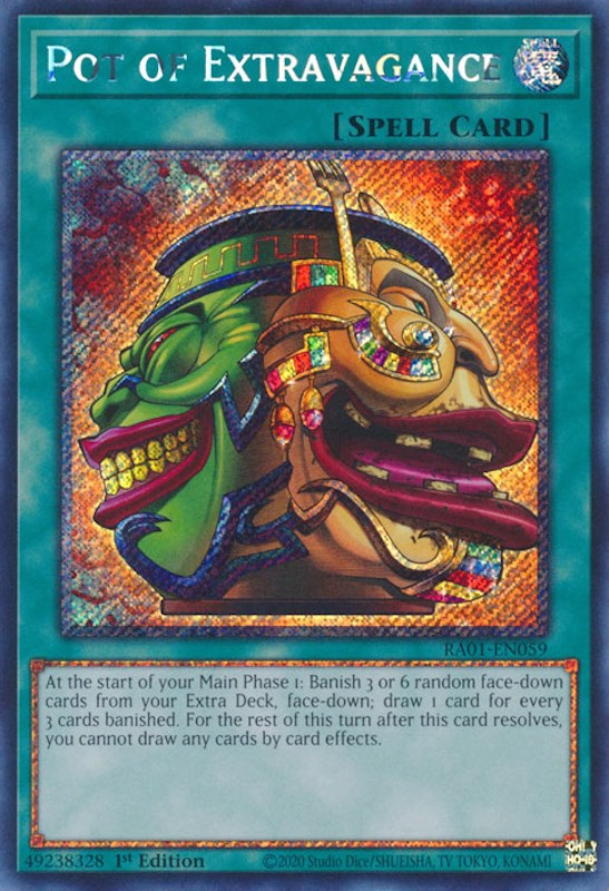 Pot of Extravagance [RA01-EN059] Platinum Secret Rare | Gamers Paradise