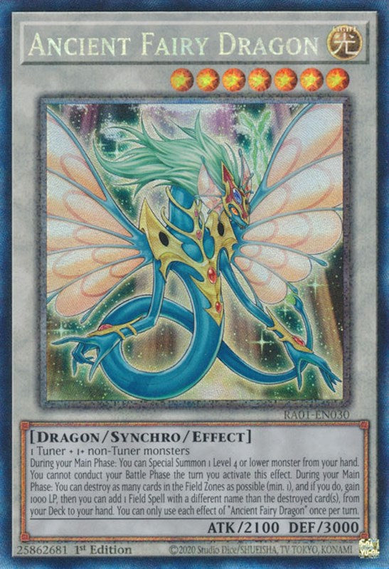 Ancient Fairy Dragon [RA01-EN030] Prismatic Collector's Rare | Gamers Paradise