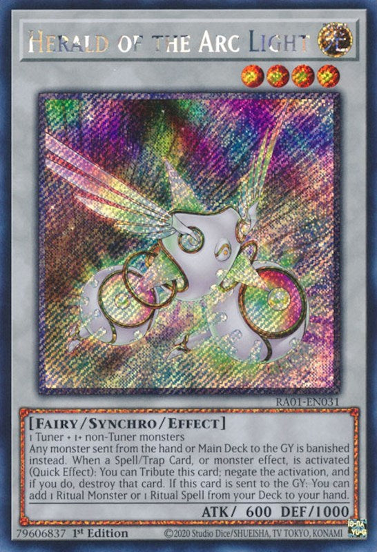 Herald of the Arc Light [RA01-EN031] Platinum Secret Rare | Gamers Paradise