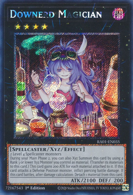 Downerd Magician [RA01-EN035] Platinum Secret Rare | Gamers Paradise