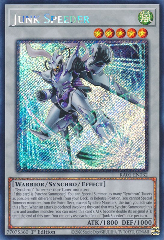 Junk Speeder [RA01-EN032] Platinum Secret Rare | Gamers Paradise