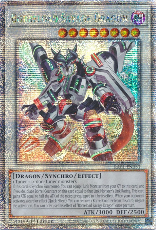 Borreload Savage Dragon [RA01-EN033] Quarter Century Secret Rare | Gamers Paradise