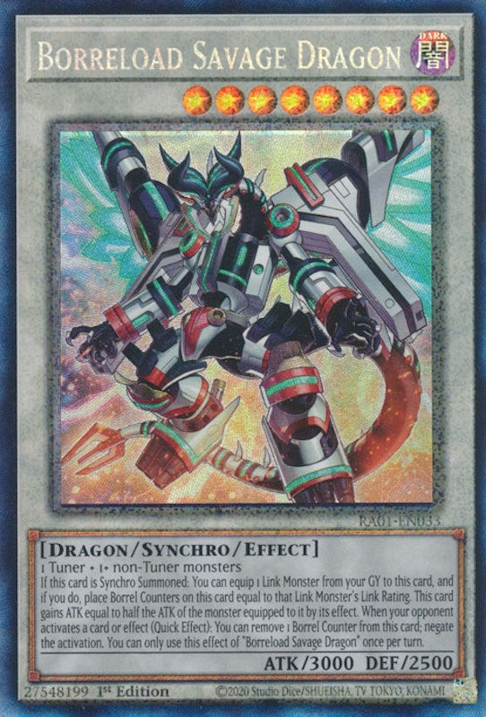 Borreload Savage Dragon [RA01-EN033] Prismatic Collector's Rare | Gamers Paradise