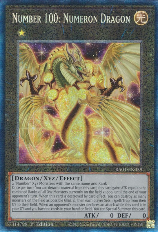 Number 100: Numeron Dragon [RA01-EN039] Prismatic Collector's Rare | Gamers Paradise