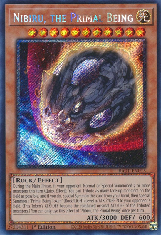 Nibiru, the Primal Being [RA01-EN015] Platinum Secret Rare | Gamers Paradise