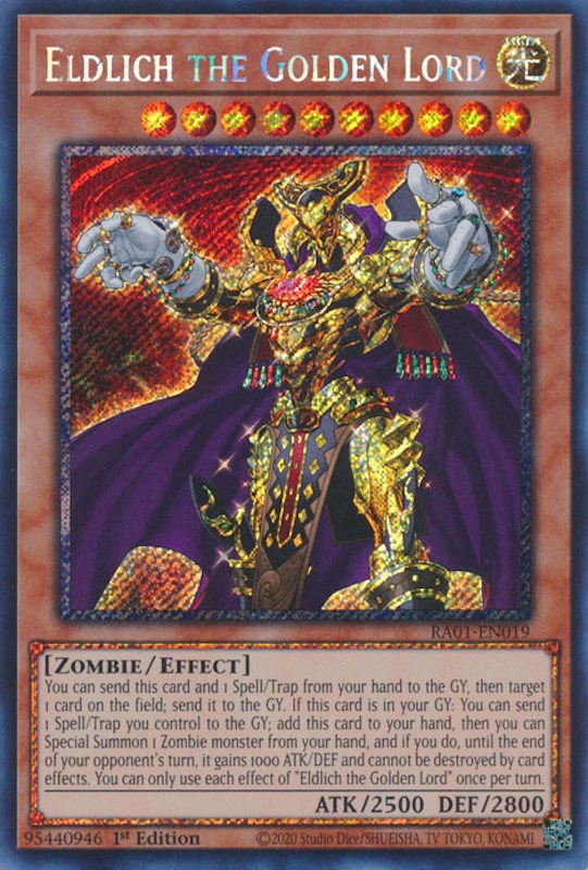 Eldlich the Golden Lord [RA01-EN019] Platinum Secret Rare | Gamers Paradise