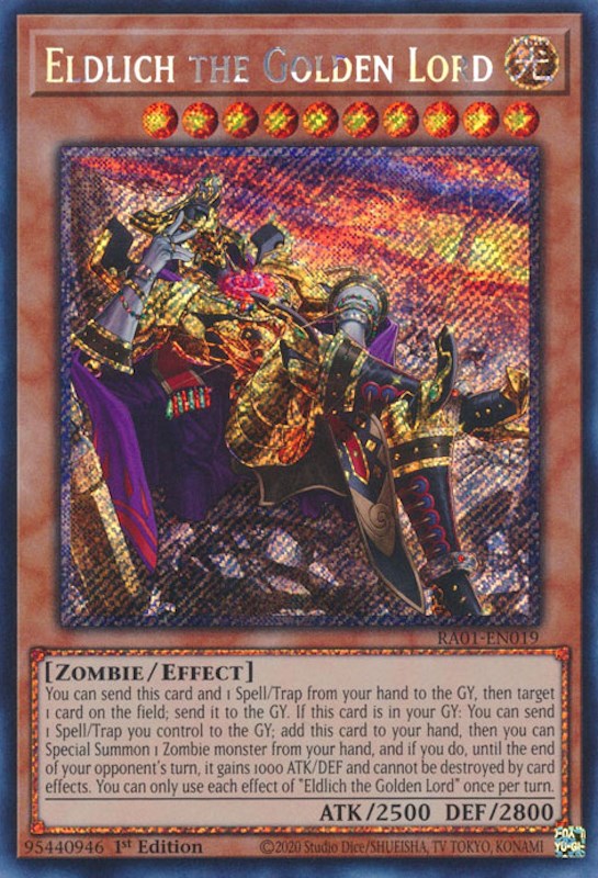 Eldlich the Golden Lord (Alternate Art) [RA01-EN019] Platinum Secret Rare | Gamers Paradise