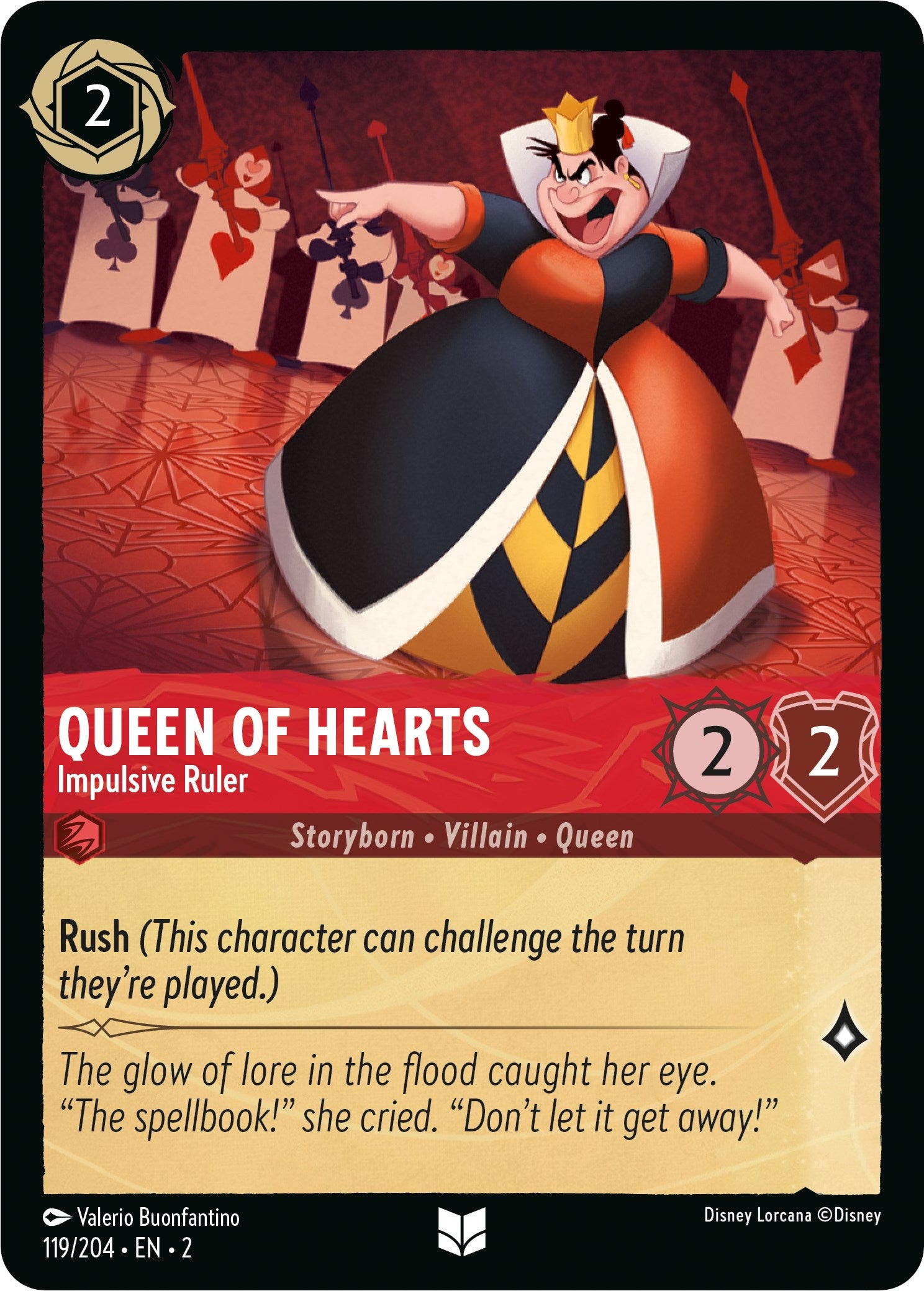 Queen of Hearts - Impulsive Ruler (119/204) [Rise of the Floodborn] | Gamers Paradise