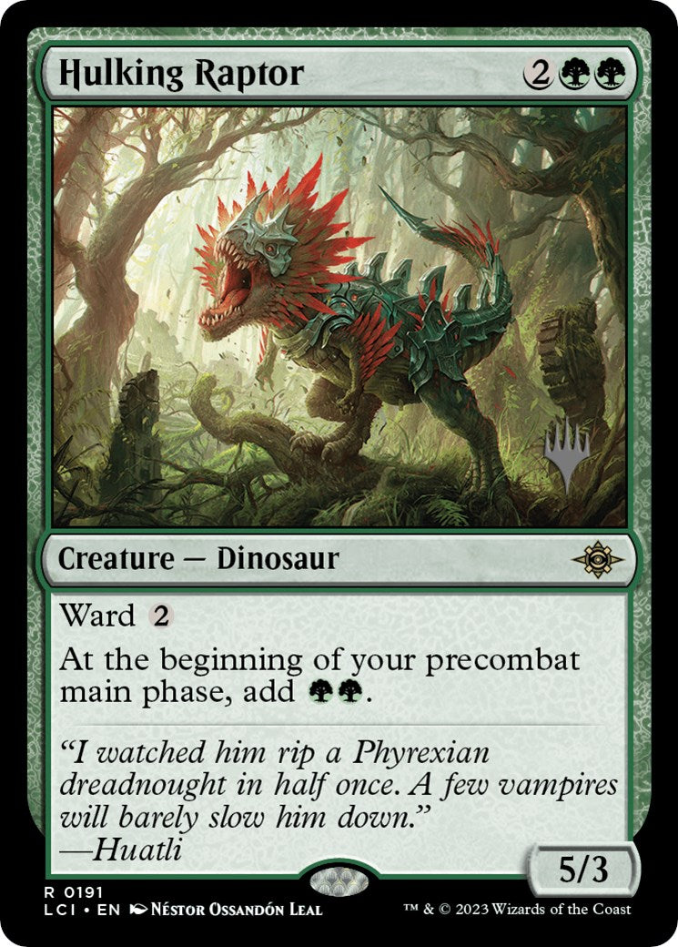 Hulking Raptor (Promo Pack) [The Lost Caverns of Ixalan Promos] | Gamers Paradise