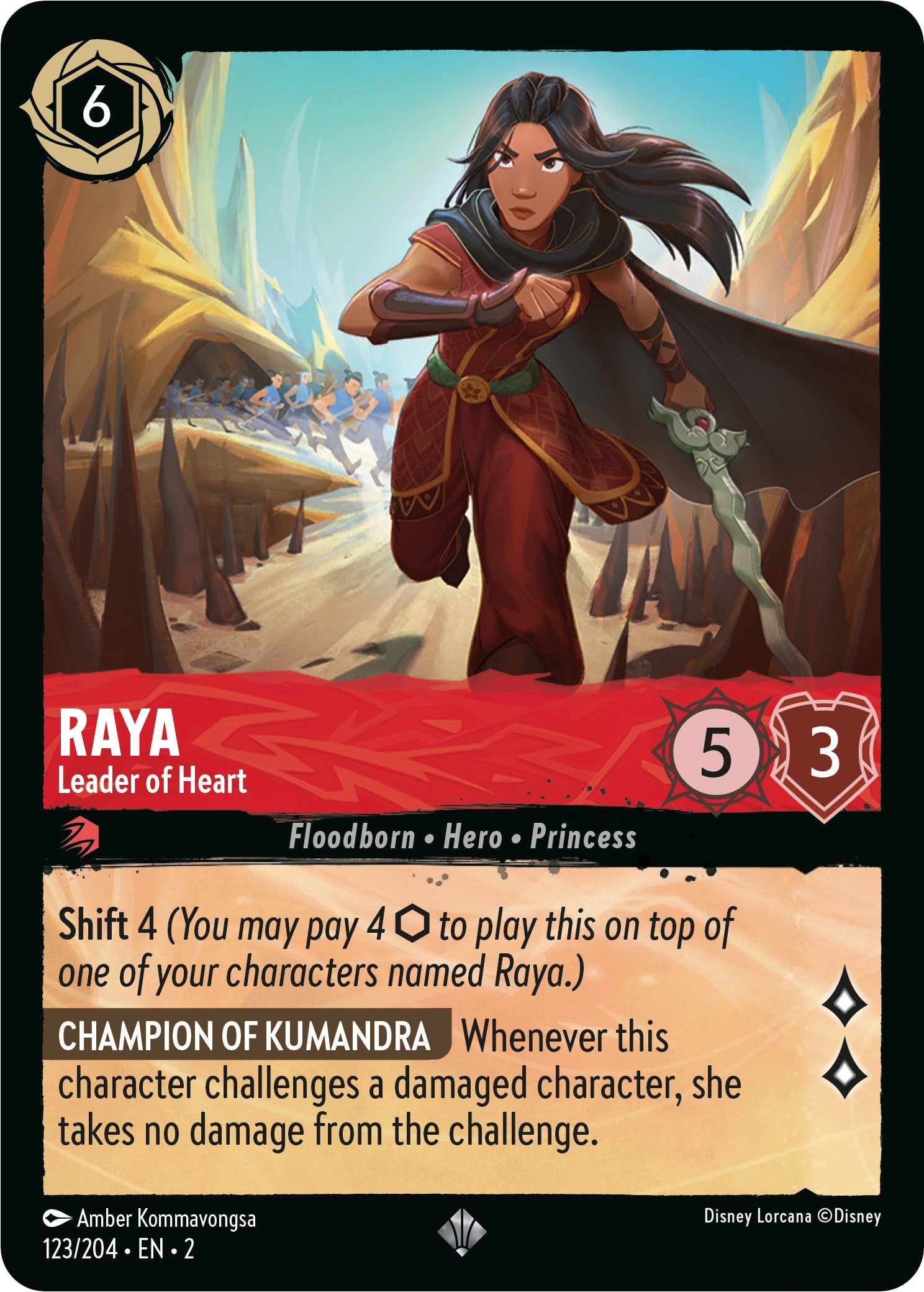 Raya - Leader of Heart (123/204) [Rise of the Floodborn] | Gamers Paradise