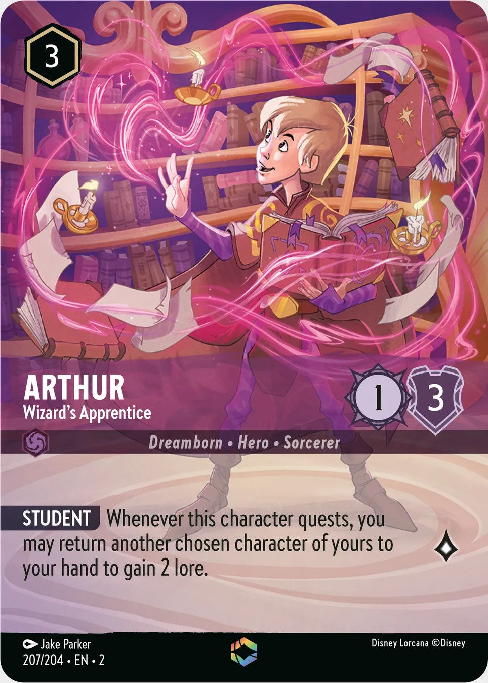 Arthur - Wizard's Apprentice (Enchanted) (207/204) [Rise of the Floodborn] | Gamers Paradise