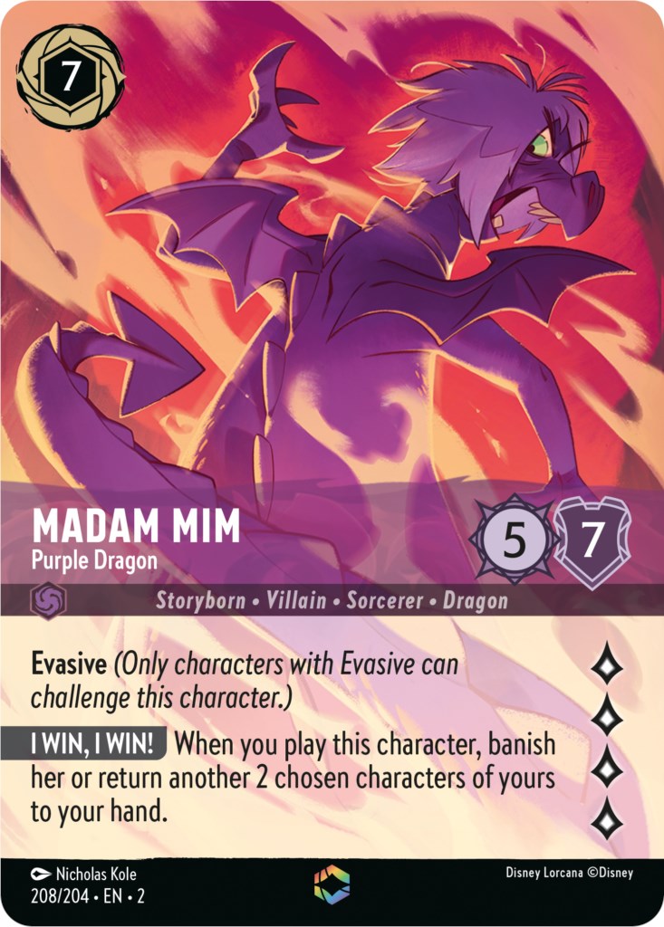 Madam Mim - Purple Dragon (Enchanted) (208/204) [Rise of the Floodborn] | Gamers Paradise