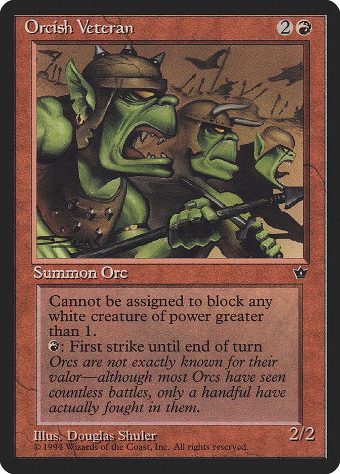 Orcish Veteran (Douglas Shuler) [Fallen Empires] | Gamers Paradise