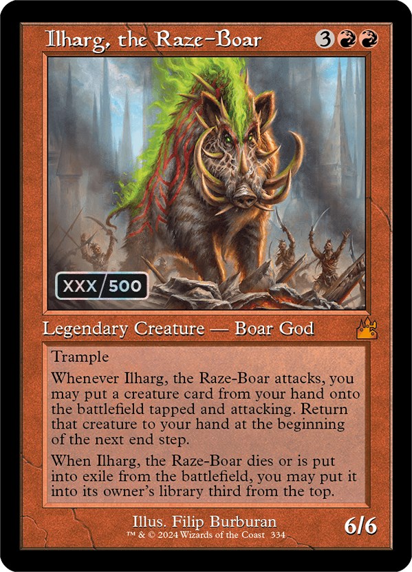 Ilharg, the Raze-Boar (Retro) (Serialized) [Ravnica Remastered] | Gamers Paradise