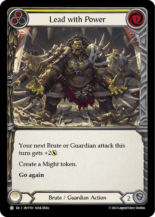 Lead with Power (Yellow) [HVY153] (Heavy Hitters)  Rainbow Foil | Gamers Paradise