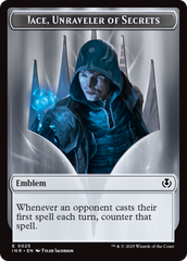 Human Wizard // Emblem - Jace, Unraveler of Secrets Double-Sided Token [Innistrad Remastered Tokens] | Gamers Paradise