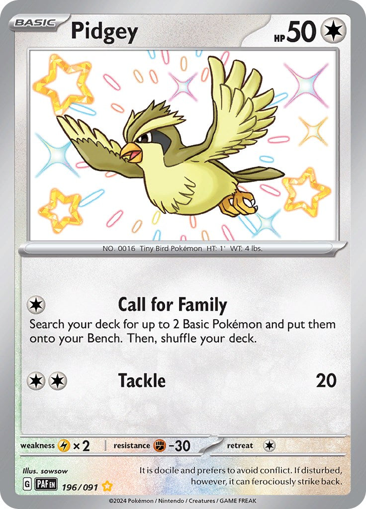 Pidgey (196/091) [Scarlet & Violet: Paldean Fates] | Gamers Paradise