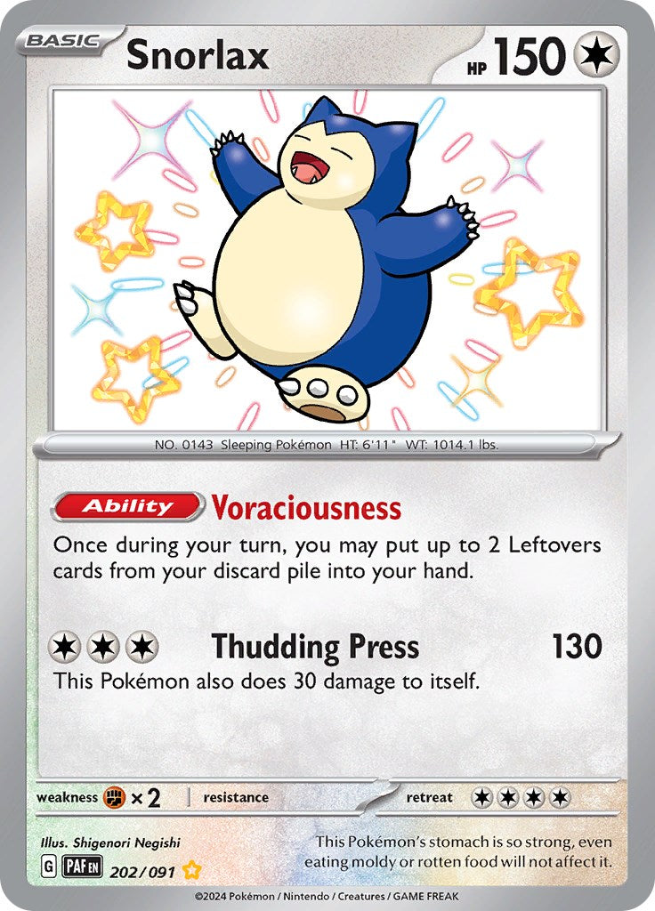 Snorlax (202/091) [Scarlet & Violet: Paldean Fates] | Gamers Paradise