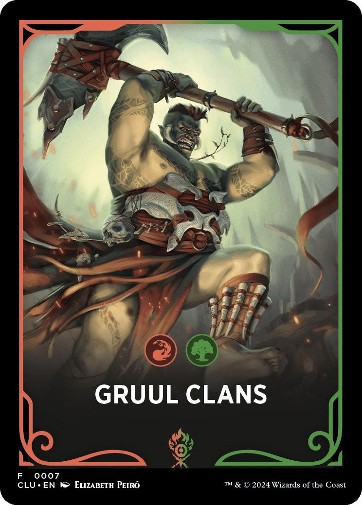 Gruul Clans Theme Card [Ravnica: Clue Edition Tokens] | Gamers Paradise