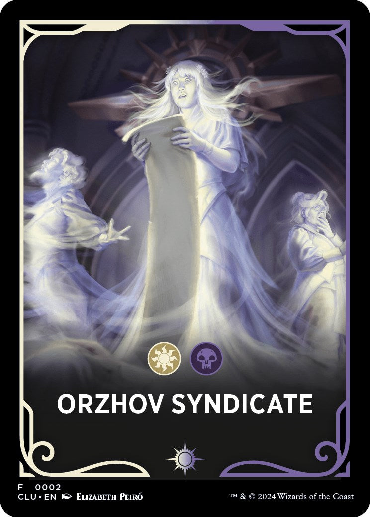 Orzhov Syndicate Theme Card [Ravnica: Clue Edition Tokens] | Gamers Paradise