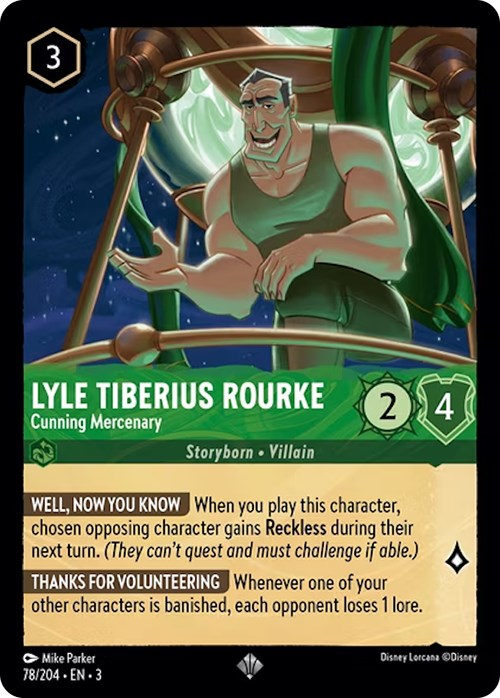 Lyle Tiberius Rourke - Cunning Mercenary (78/204) [Into the Inklands] | Gamers Paradise