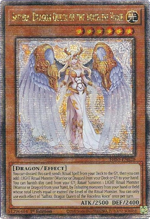 Saffira, Dragon Queen of the Voiceless Voice [PHNI-EN020] Quarter Century Secret Rare | Gamers Paradise