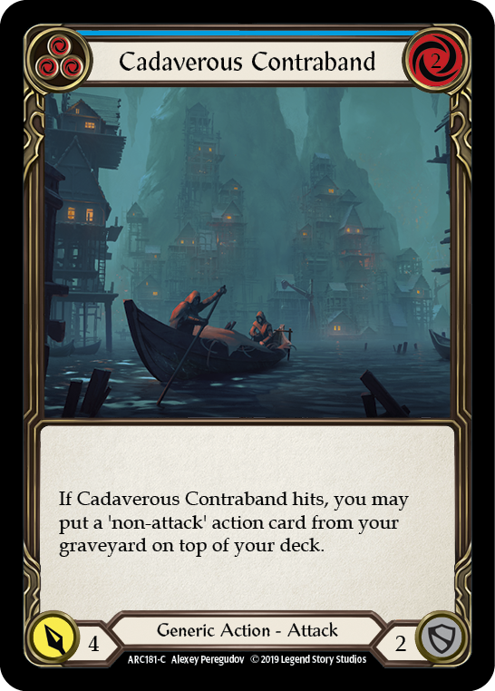 Cadaverous Contraband (Blue) [ARC181-C] (Arcane Rising)  1st Edition Rainbow Foil | Gamers Paradise