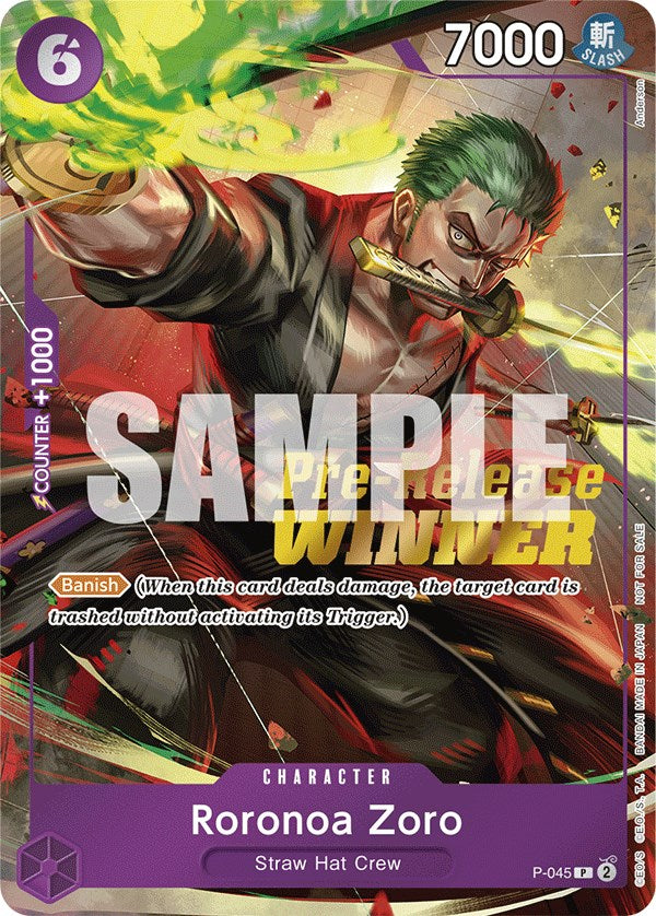 Roronoa Zoro (OP-06 Pre-Release Tournament) [Winner] [One Piece Promotion Cards] | Gamers Paradise