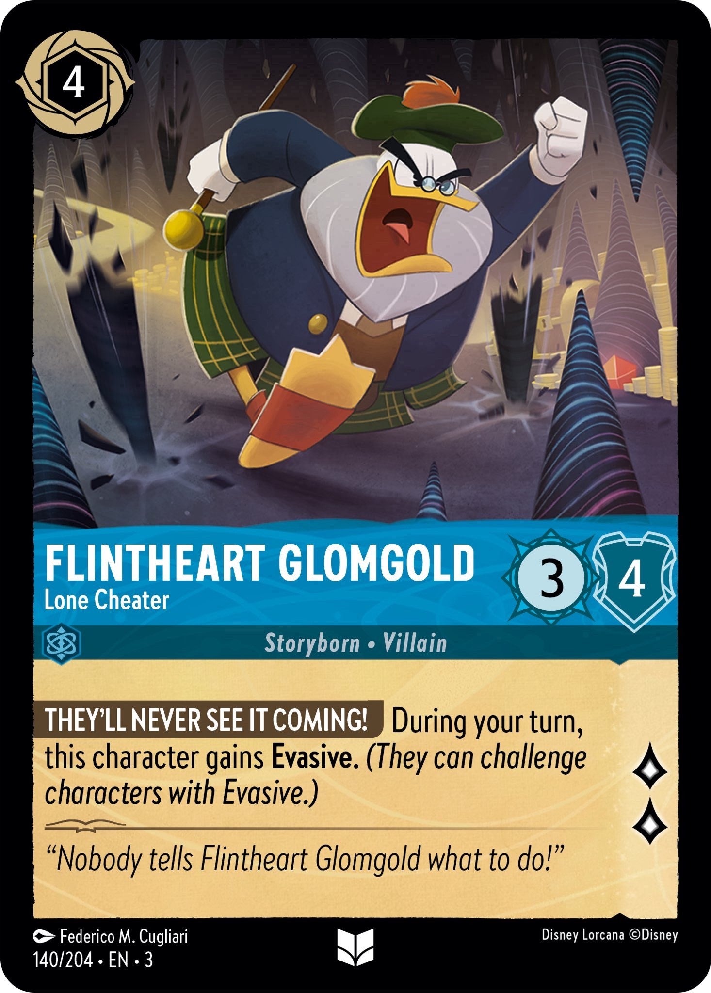 Flintheart Glomgold - Lone Cheater (140/204) [Into the Inklands] | Gamers Paradise