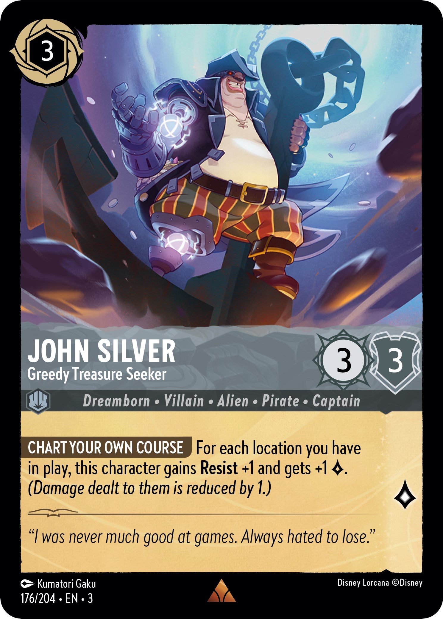 John Silver - Greedy Treasure Seeker (176/204) [Into the Inklands] | Gamers Paradise