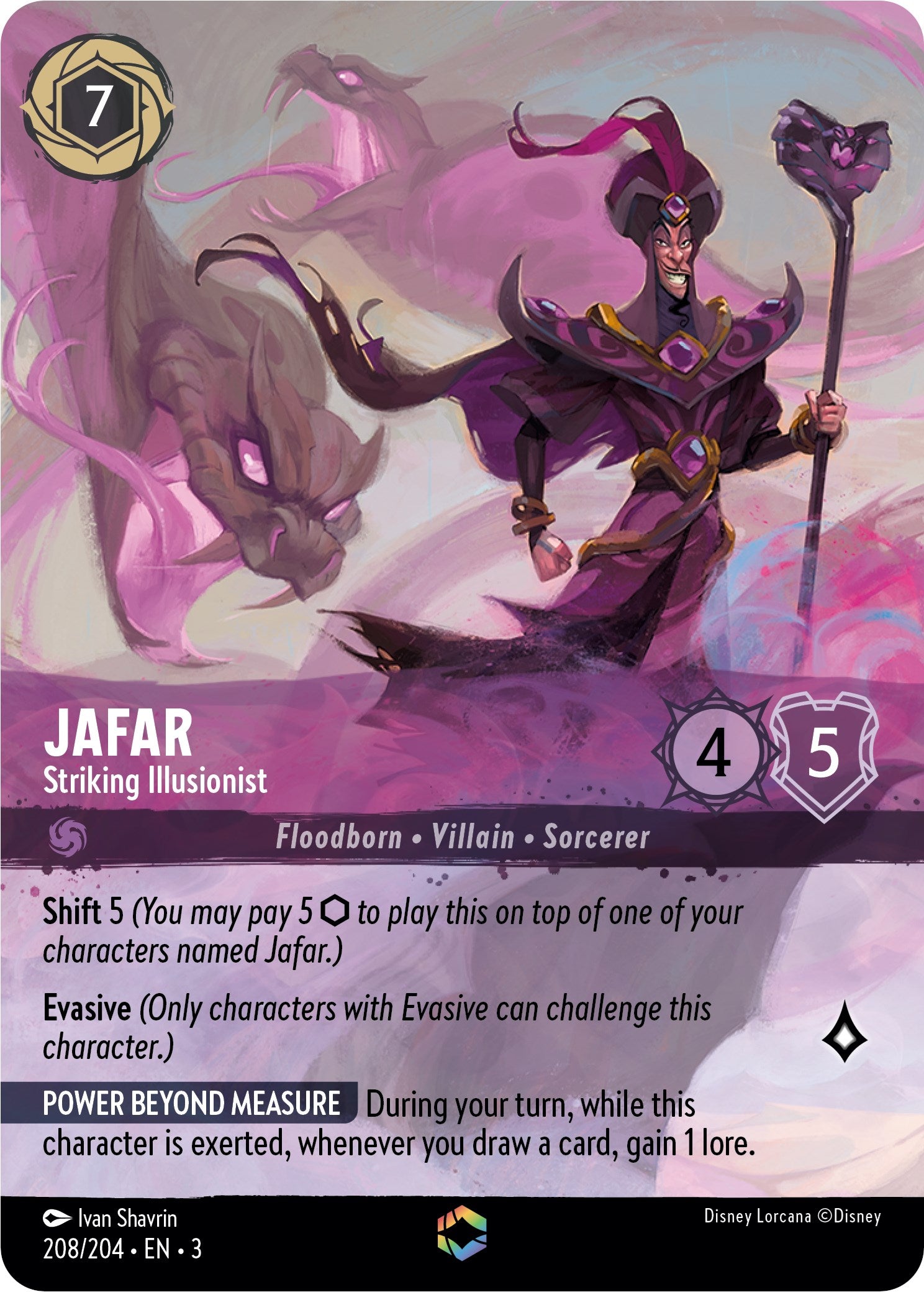Jafar - Striking Illusionist (Alternate Art) (208/204) [Into the Inklands] | Gamers Paradise
