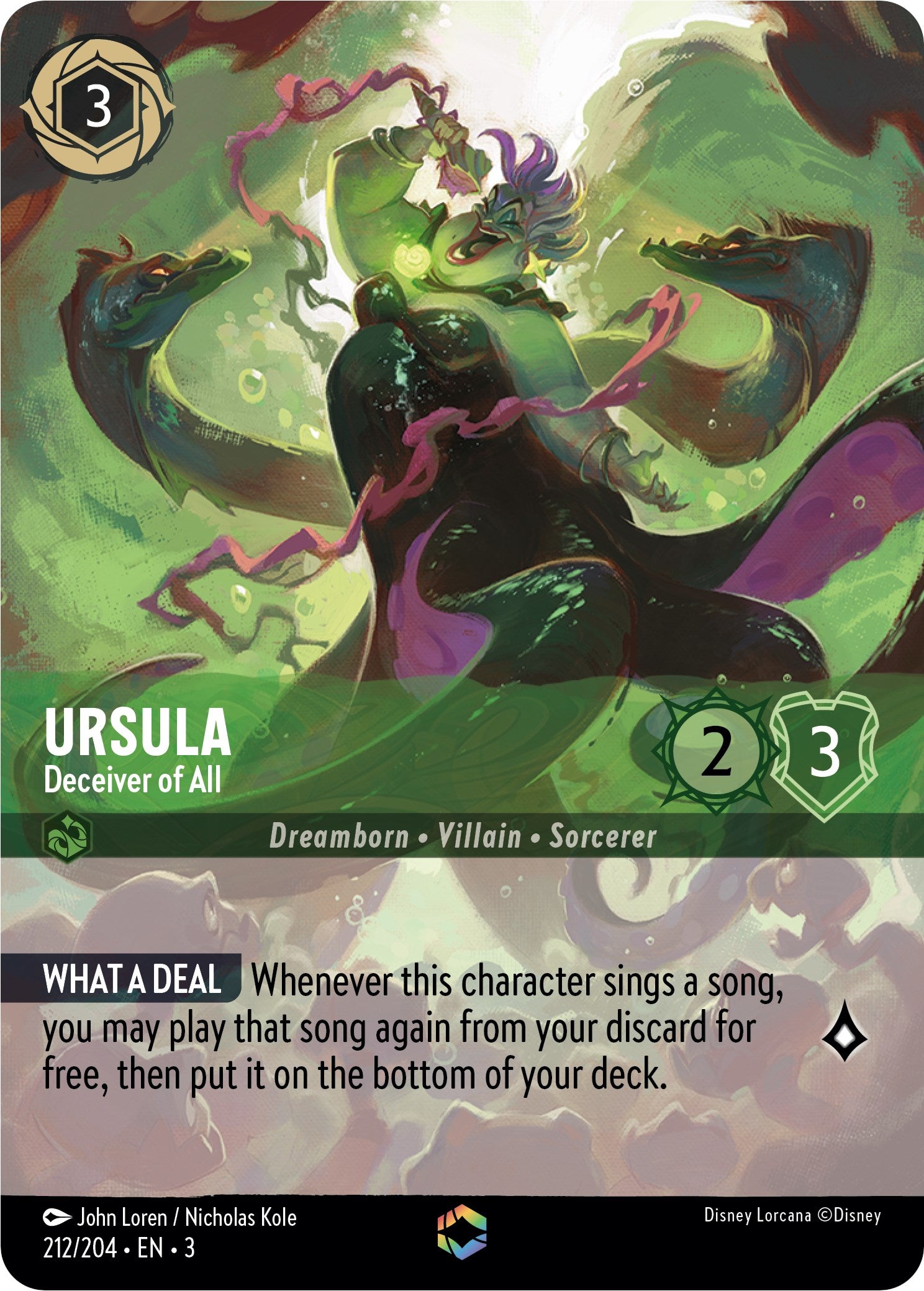 Ursula - Deceiver of All (Alternate Art) (212/204) [Into the Inklands] | Gamers Paradise