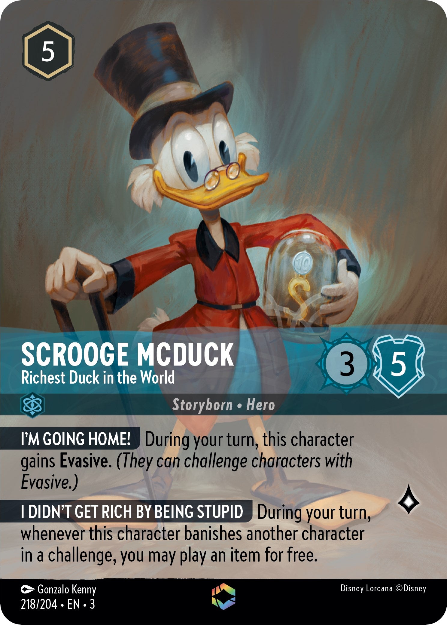 Scrooge McDuck - Richest Duck in the World (Alternate Art) (218/204) [Into the Inklands] | Gamers Paradise
