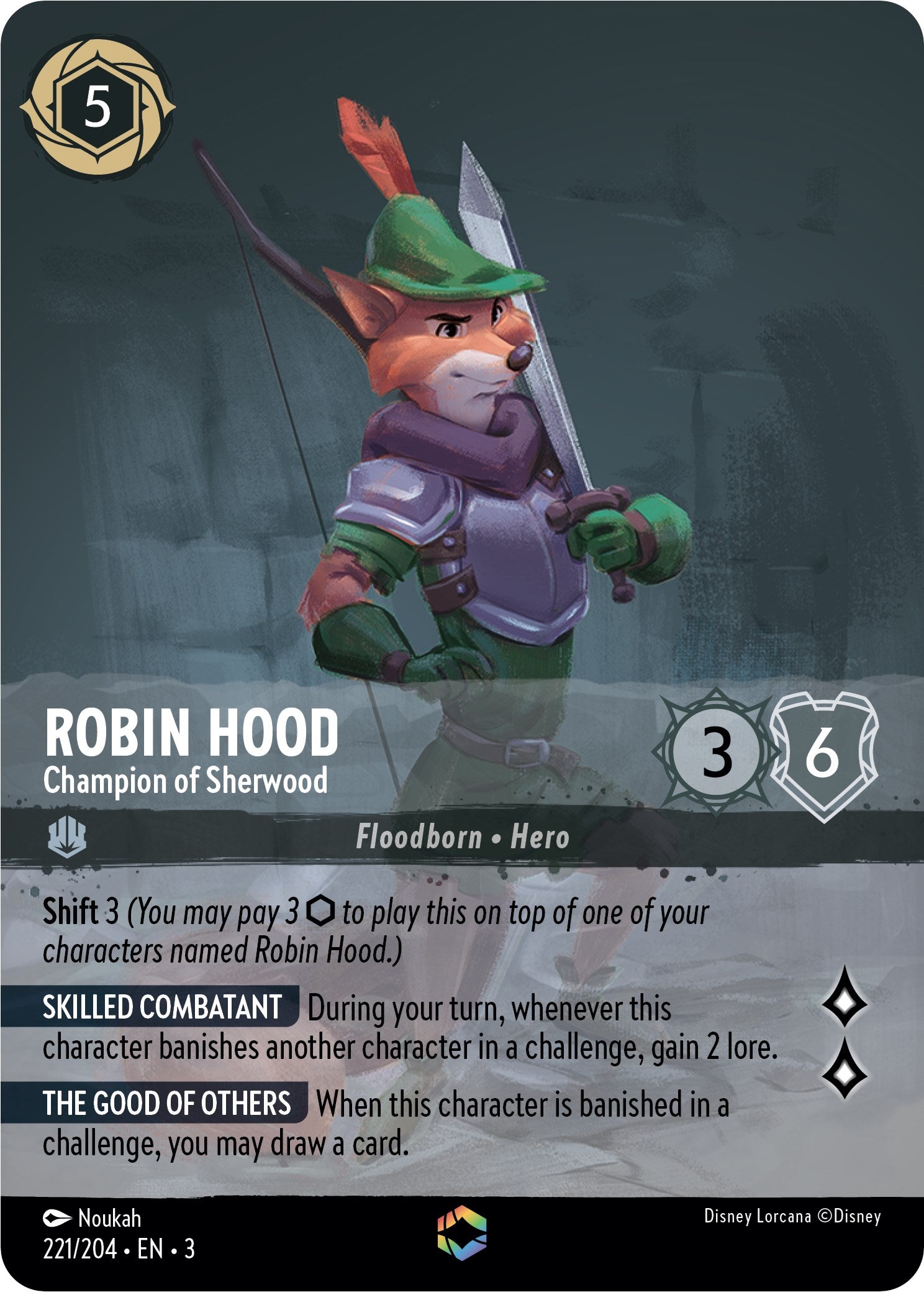 Robin Hood - Champion of Sherwood (Alternate Art) (221/204) [Into the Inklands] | Gamers Paradise