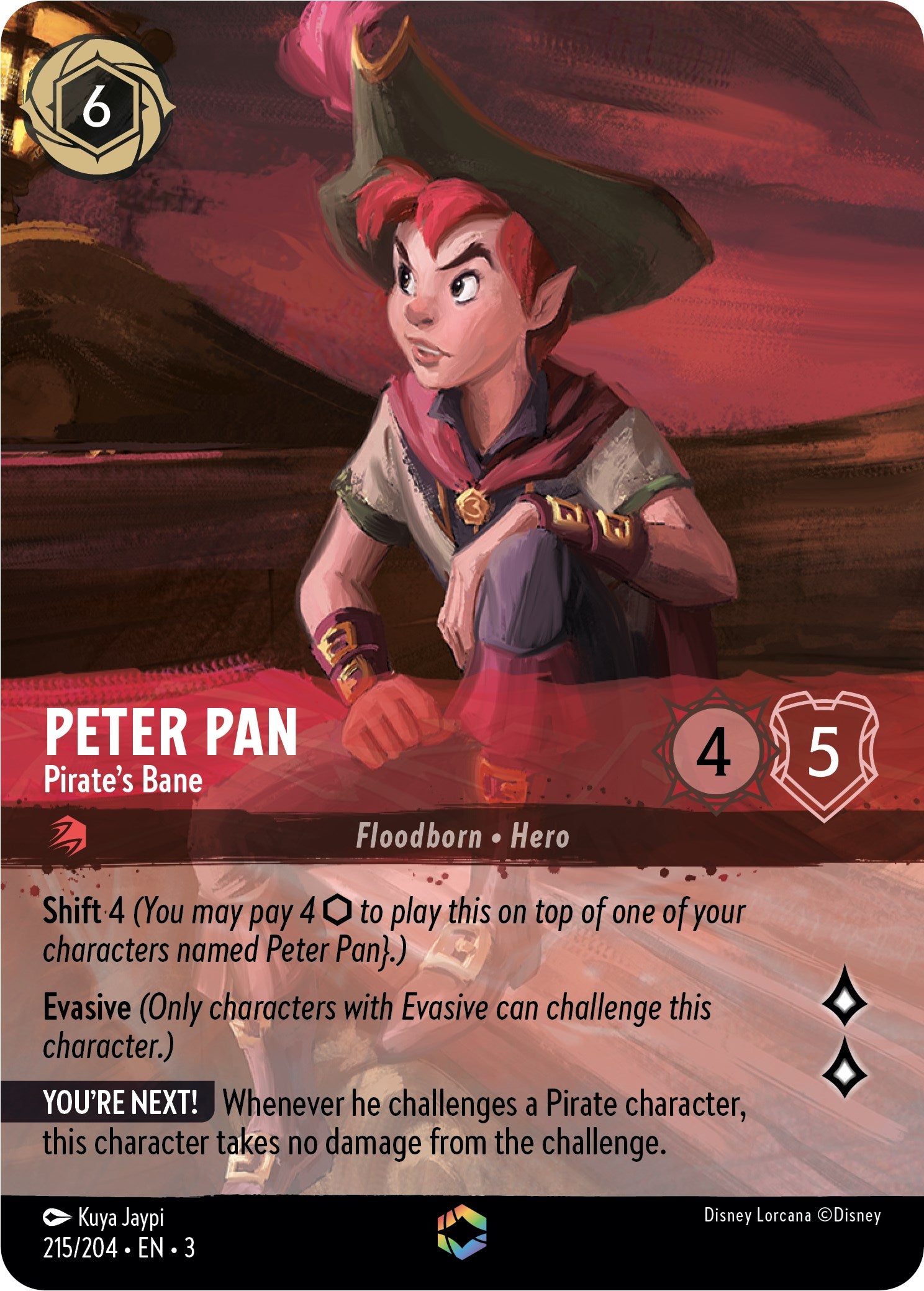 Peter Pan - Pirate's Bane (Alternate Art) (215/204) [Into the Inklands] | Gamers Paradise