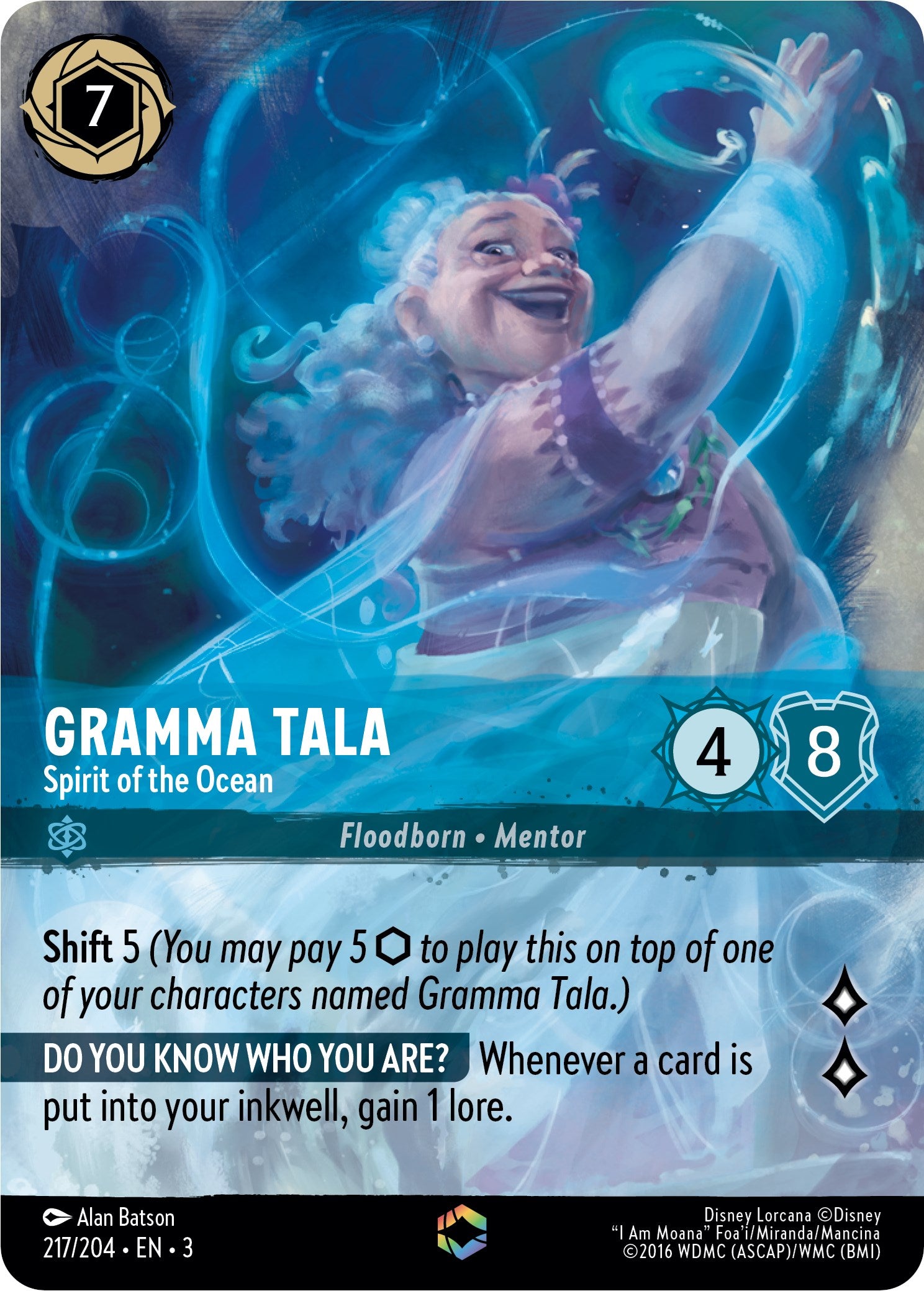 Gramma Tala - Spirit of the Ocean (Alternate Art) (217/204) [Into the Inklands] | Gamers Paradise